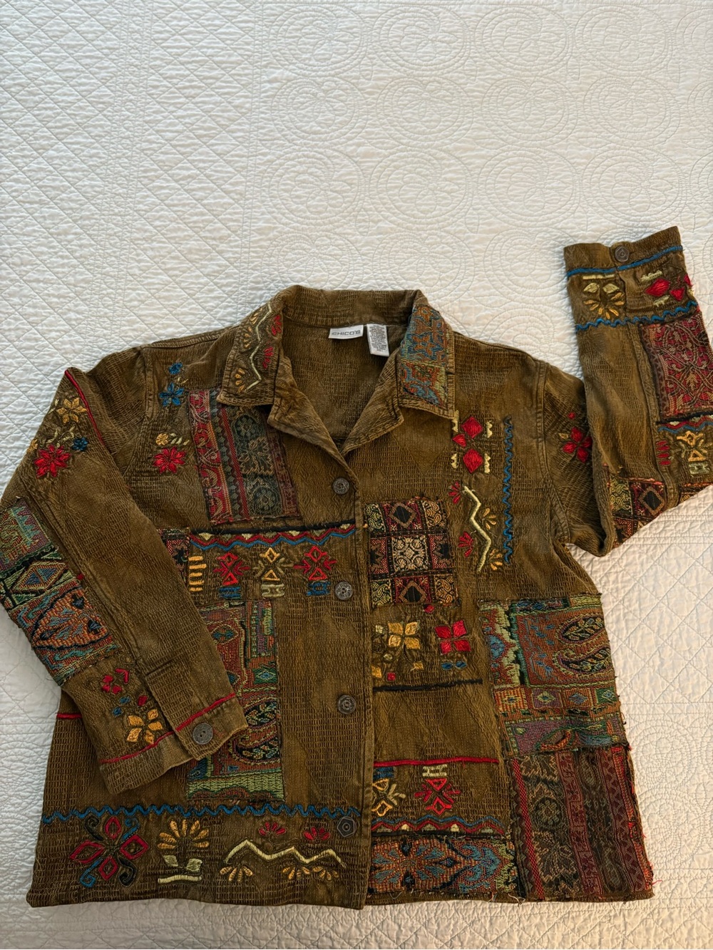 Y2K Chico’s Market Day jacket. Size medium.